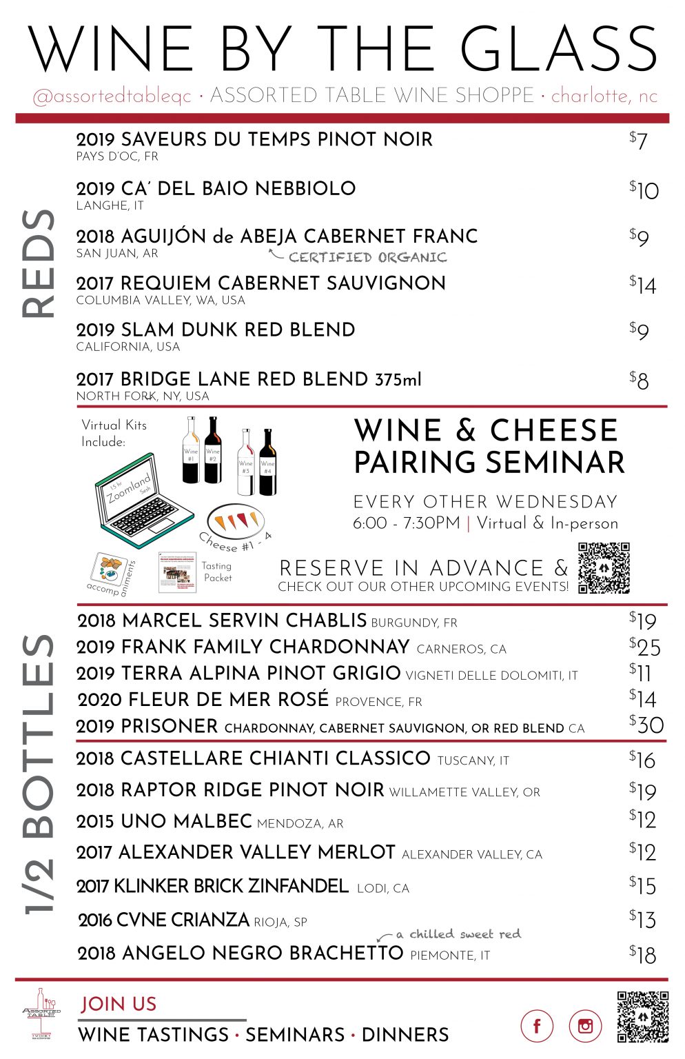 Wine By The Glass Assorted Table Wine Shoppe